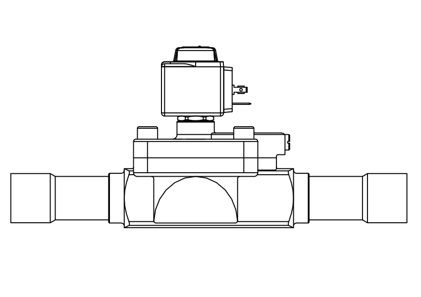 常閉電磁閥1079/11A7,內連焊接接頭,隔膜先導式