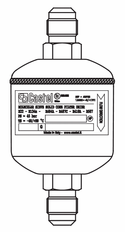 實心干燥過濾器4305/3,100%分子篩,SAE直螺紋接頭