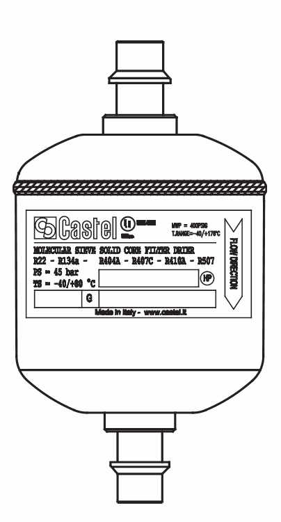 實心干燥過濾器4316/7S,100%分子篩,SAE焊接接頭